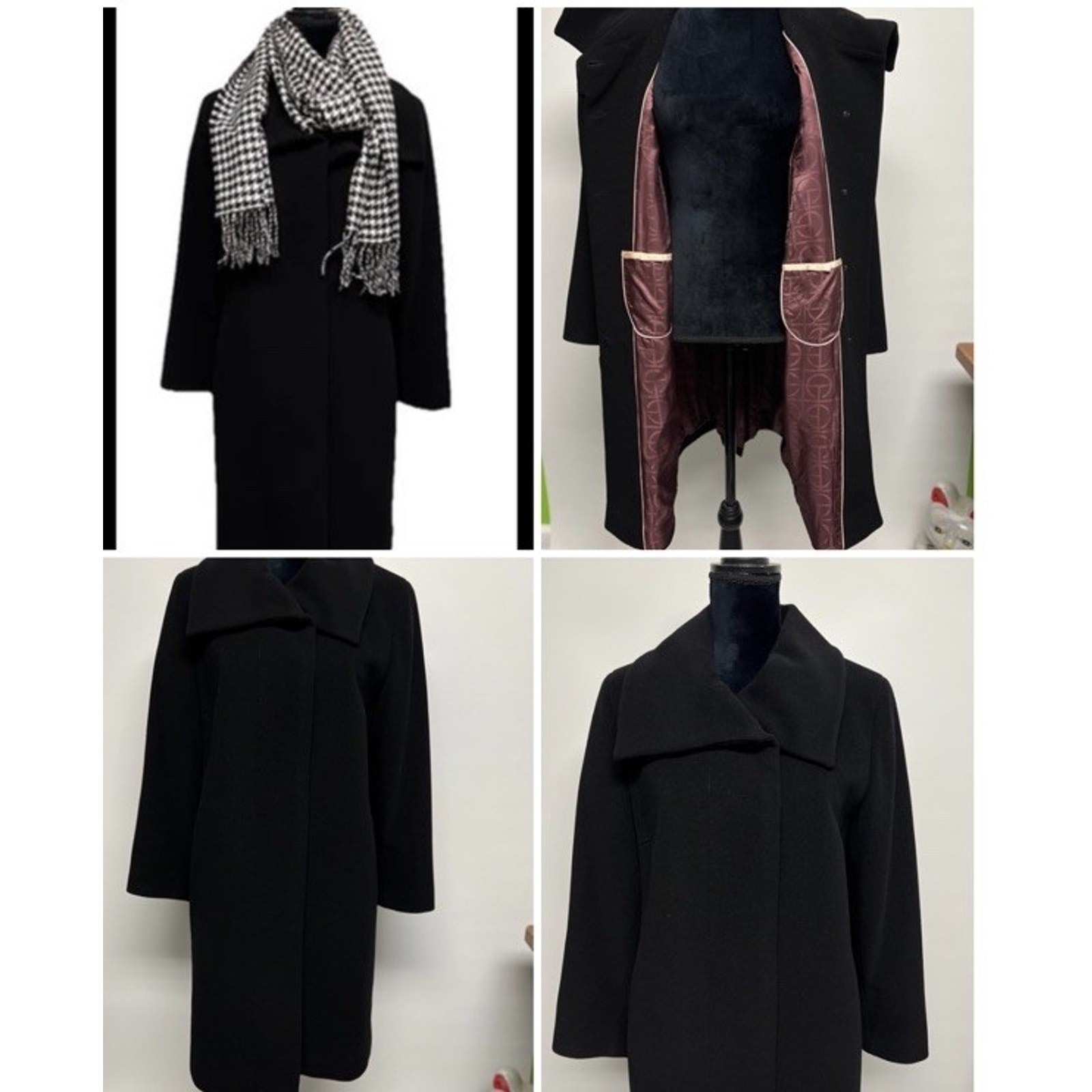 Cole Haan Womens Peacoat Sz 12 Cashmere & Wool Italian Fabric Classic Timeless